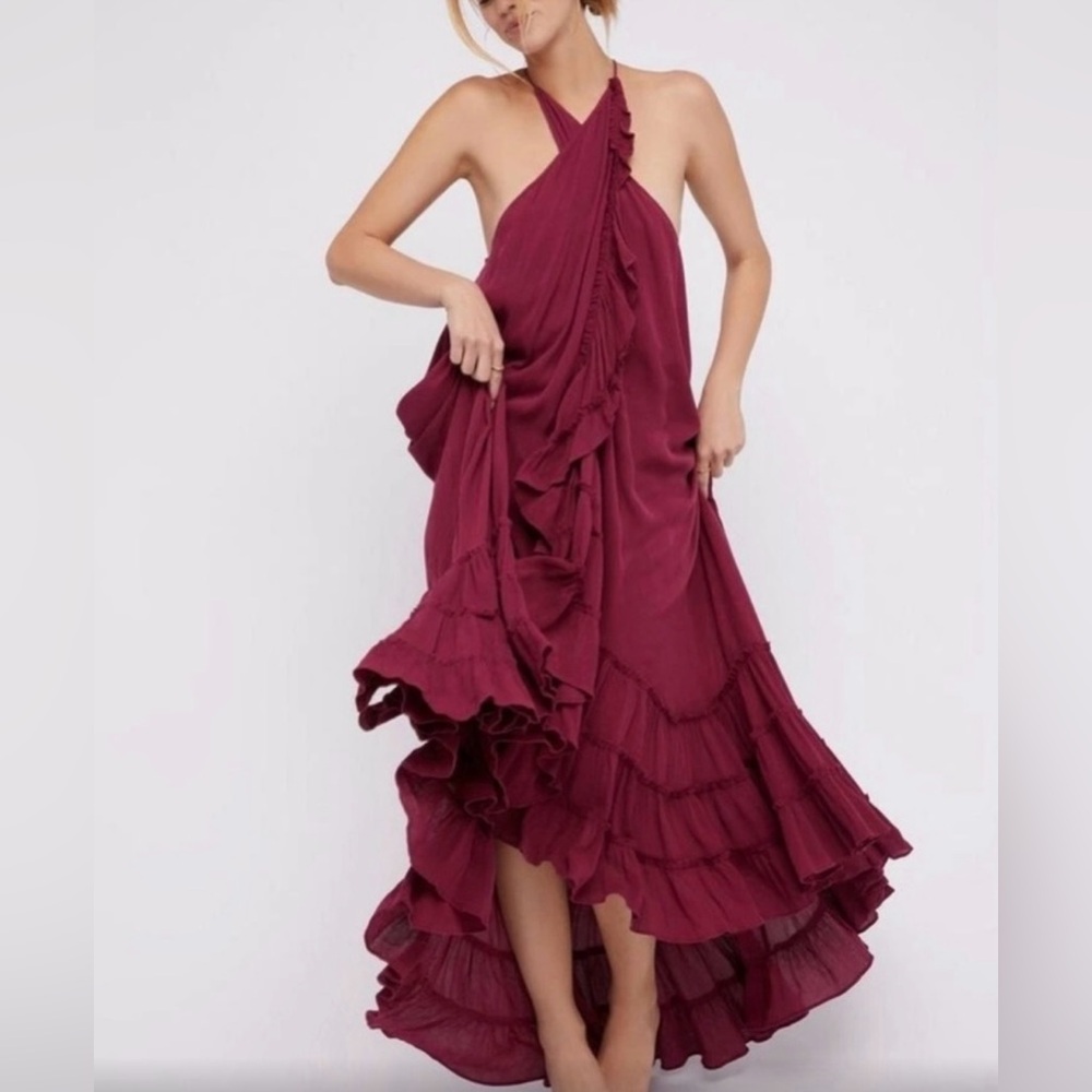 Free People Endless Summer Burgundy Maxi Dress